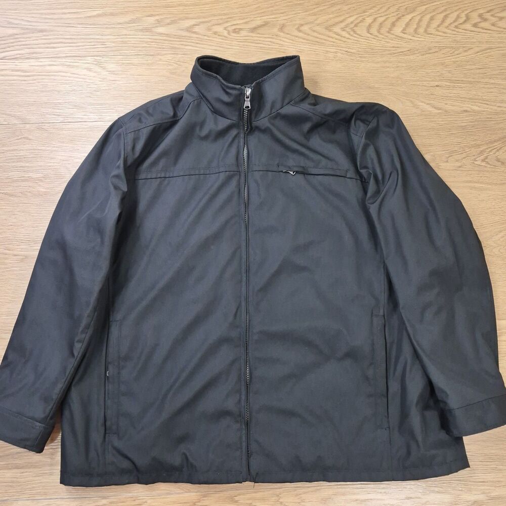 Roundtree & Yorke Jacket Mens 3XB Black Lined Water Resistant Full Zip Coat